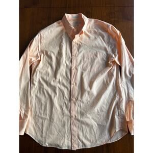 J.Crew Secret Wash Slim Fit Shirt in Peach Cotton Poplin, Size L